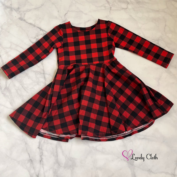 Buffalo Plaid Twirl Dress