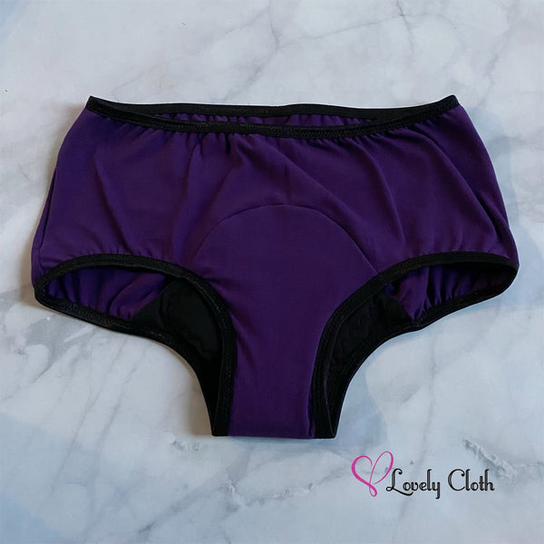 Purple Medium Boyshort Period Panties PLEASE VIEW SIZE CHART